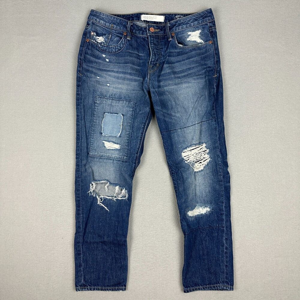 Marc by Marc Jacobs Women Size 27 Taylor Crop Destroyed Boyfriend Jeans Low Rise